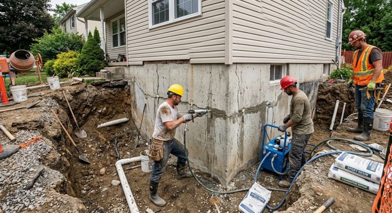 Cracked Foundation Repair in Glen Rock, PA